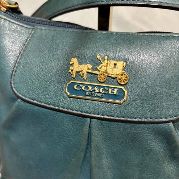 Coach Dark Teal 41980 Leather Crossbody Bag - Picture 3 of 13